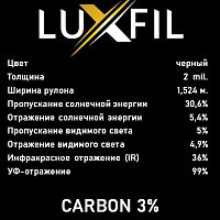Тонировочная пленка CBS-ST-BK 0330 LUXFIL CARBON 3% (1,52*30м.) Тонировочная пленка CBS-ST-BK 0330 LUXFIL CARBON 3% (1,52*30м.)