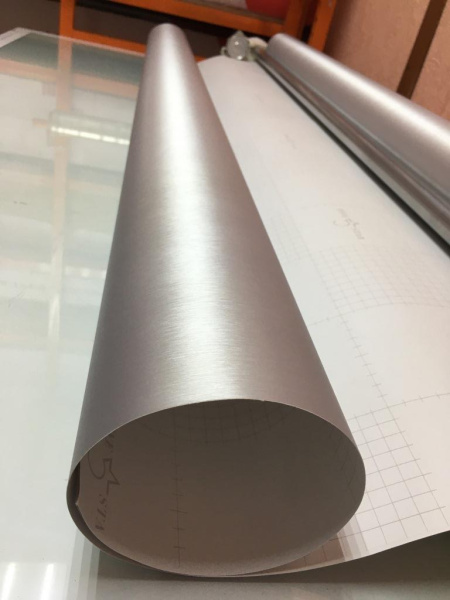 Пленка шлифованный алюминий Серебро 5 star, scorpio 137mkm (1,52*30м.)